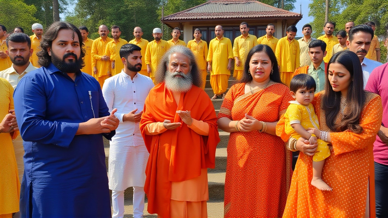 अकाश अंबानी व श्लोका मेहता ने रिवर गंगा किनारे पार्मथ निकेतन में परम्परागत पोशाक का जलवा